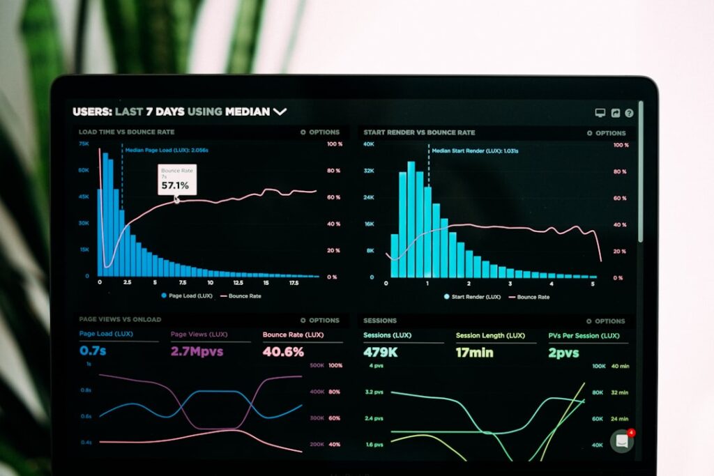 Data visualizations displayed on a computer screen
